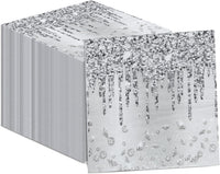 100 Pack Black and White Checkered Flag Party Napkins Disposable Race - 100 / Silver