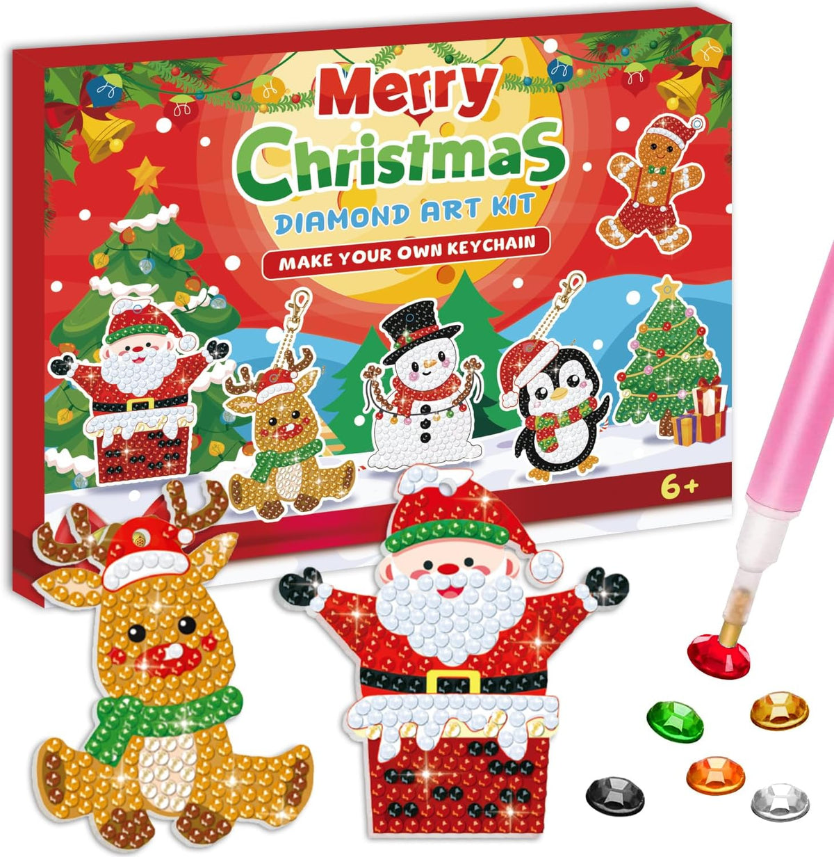 Labeol Diamond Art Kits for kids 5D Diamond Creat Your Own GEM - merry christmas