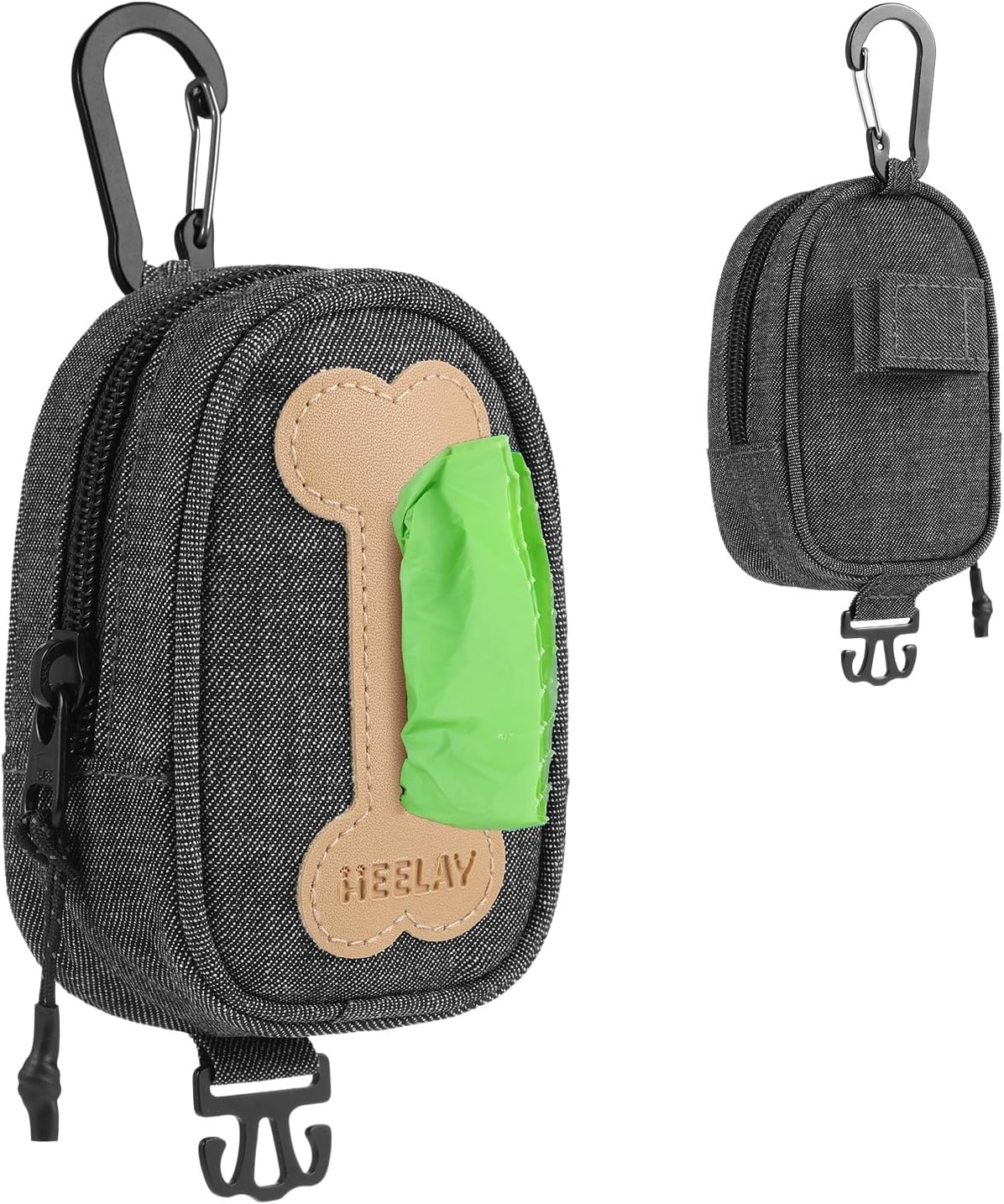 Dog Poop Bag Holder for Various Leashes - Denim