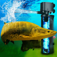 200GPH Aquarium Filter, U-V for Aquarium for 20-75 Gal Tank - Aquarium Filter for 100-300 Gallon / Black