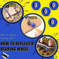 Zhehao fingerboard wheels and trucks set with four bearing wheels, two alloy trucks and two screwdri - view 15