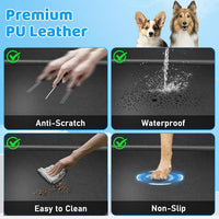 URPOWER PU Leather Back Seat Extender for Dogs – Hard Bottom Dog Car Seat Cover Holds 400 lbs, Anti-Scratch & Waterproof Dog Hammock for Cars, SUVs & Small Trucks, Dogs Car Bed Pet Backseat Protector