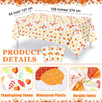 Newwiee 3 pack Halloween plastic tablecloths with candy corn print, 108 x 54 inches - view 35
