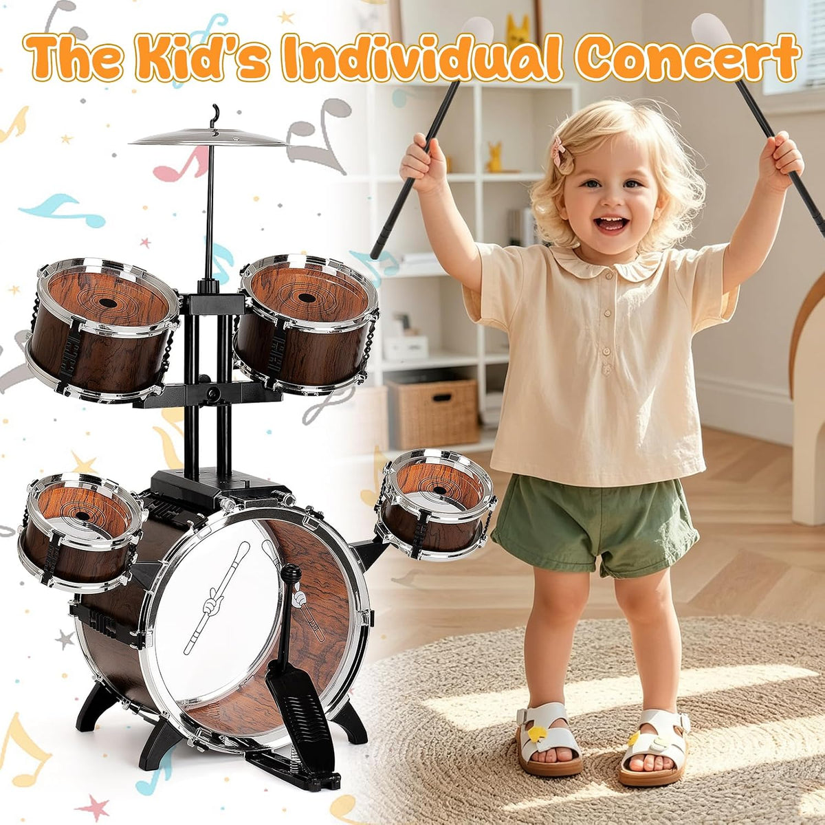 Kids Drum Set for Toddlers 3-5 - Custom-made style - image 4
