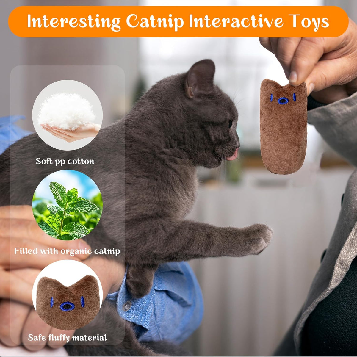 Seyezo Catnip Toys for Indoor Cats, Cat Toys for Cats, Vegetable - 5 pack-Multi Color - image 4