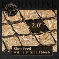 Bloomoak Slow Hay Net Feeder for Horses, Durable Soft Black PE 2String Hay Bales Bags with 2" Hole, Fit 36 * 18 * 18" Square Bale Easily…