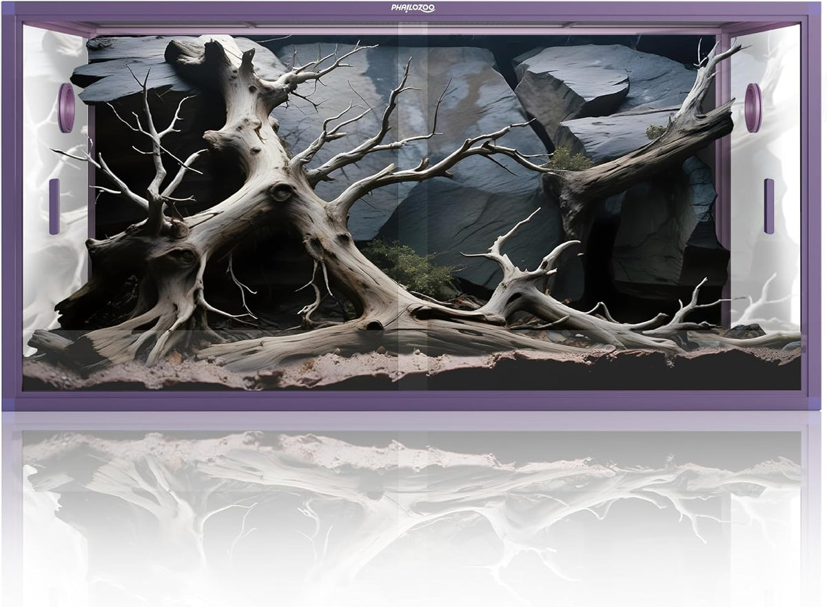 120 Gallon Reptile Tank, Stackable 4x2x2 Reptile Enclosure – Essentials for Reptiles And Amphibians - Royal Purple / 120 Gallon