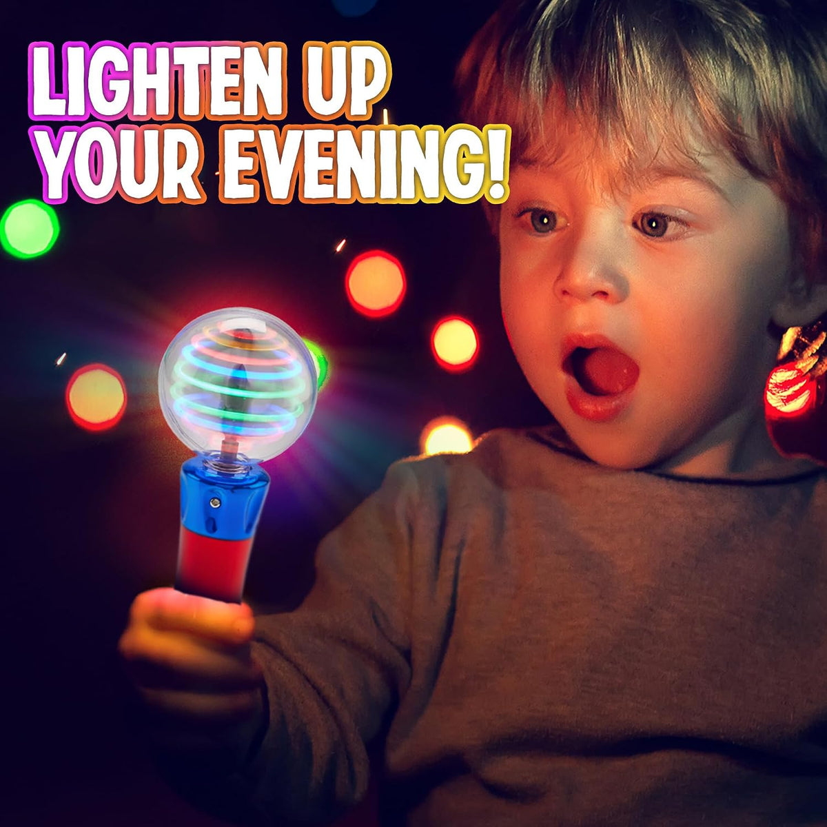 Playbees light up spinning wand with multicolor LED magic ball - view 3
