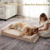 Orthopedic Washable Large Dog Bed for Senior Dog Comfy Sleep – Essentials for Dogs - 36"l x 27"w x 6.5"th / Beige - image 4