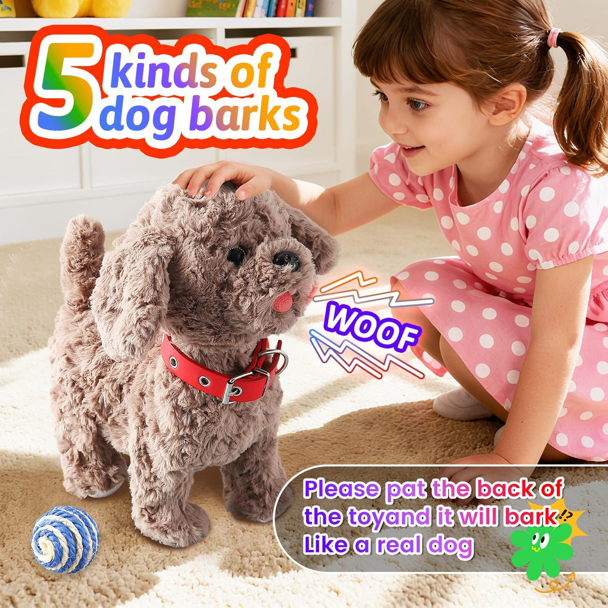 Marsjoy Samoyed Walking Dog Toy for Kids Singing Talking Puppy Barks - Teddy - image 4