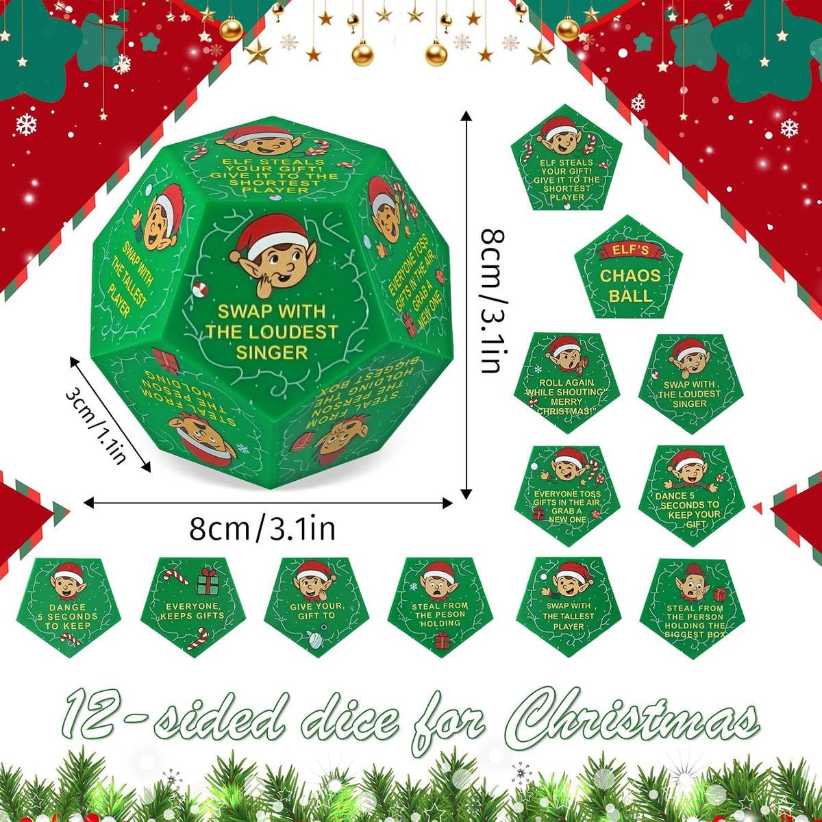 Santa Swap Gift Exchange Dice - Christmas Gift Exchange Party Game Dice - image 2
