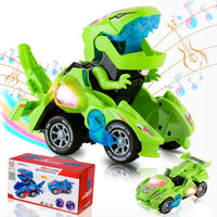 Transforming Dinosaur Car Toy for Kids 3-5 - Green