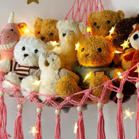 Stuffed Animal Toy Storage Hammock with LED Light - Coral Pink / L (39.5"*39.5"*48") - image 4