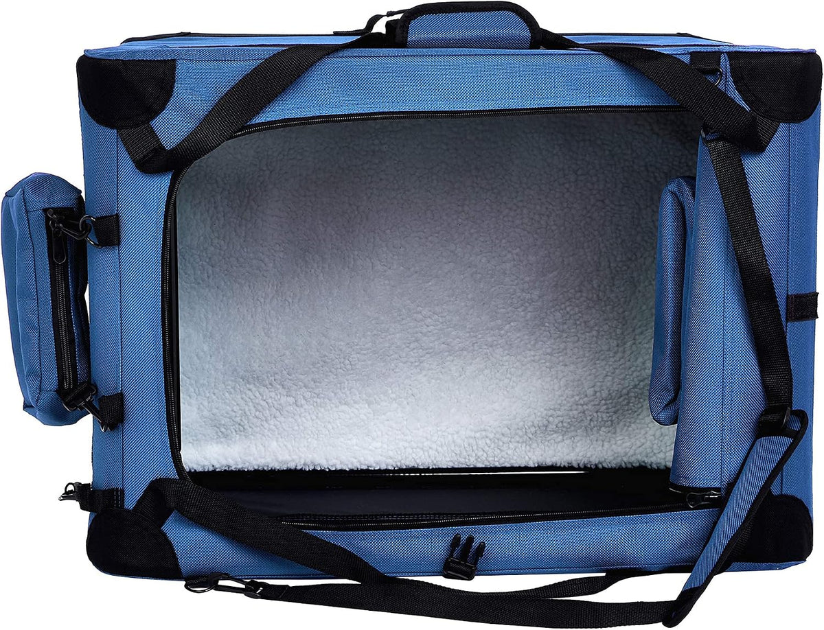 Amazon Basics Portable Folding Soft Pet Dog Crate Carrier Kennel - BLUE / 26.0"L x 18.0"W x 18.0"H - image 3