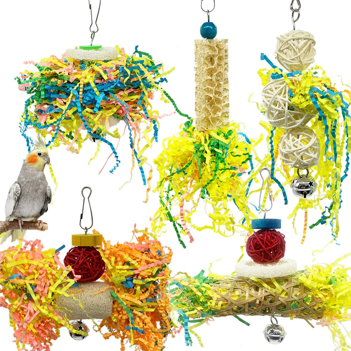 Large Bird Cage Hanging Chewing Toy - 5 PCS