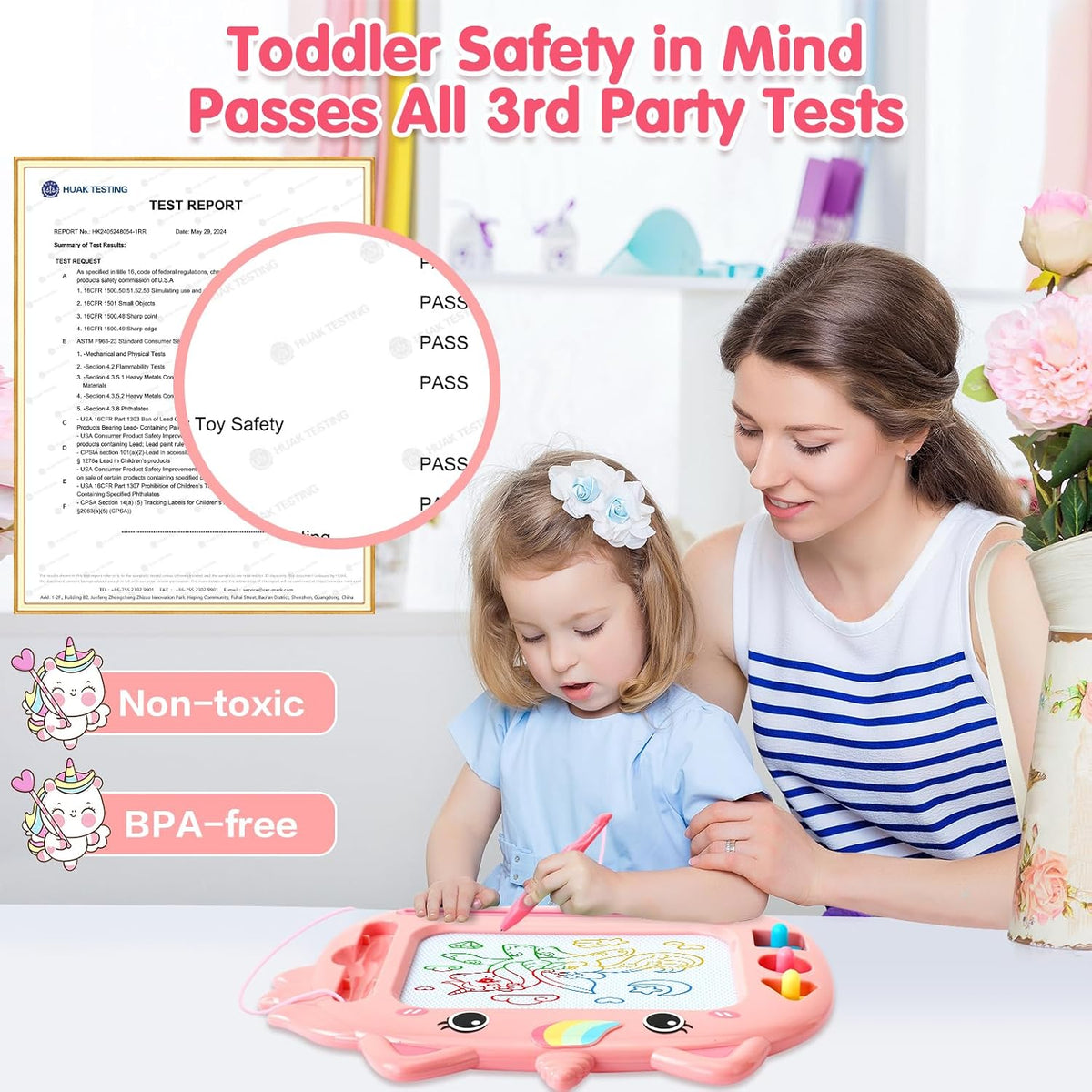 Unicorn Toddler Girl Toys Age 3-5 - Pink - image 3