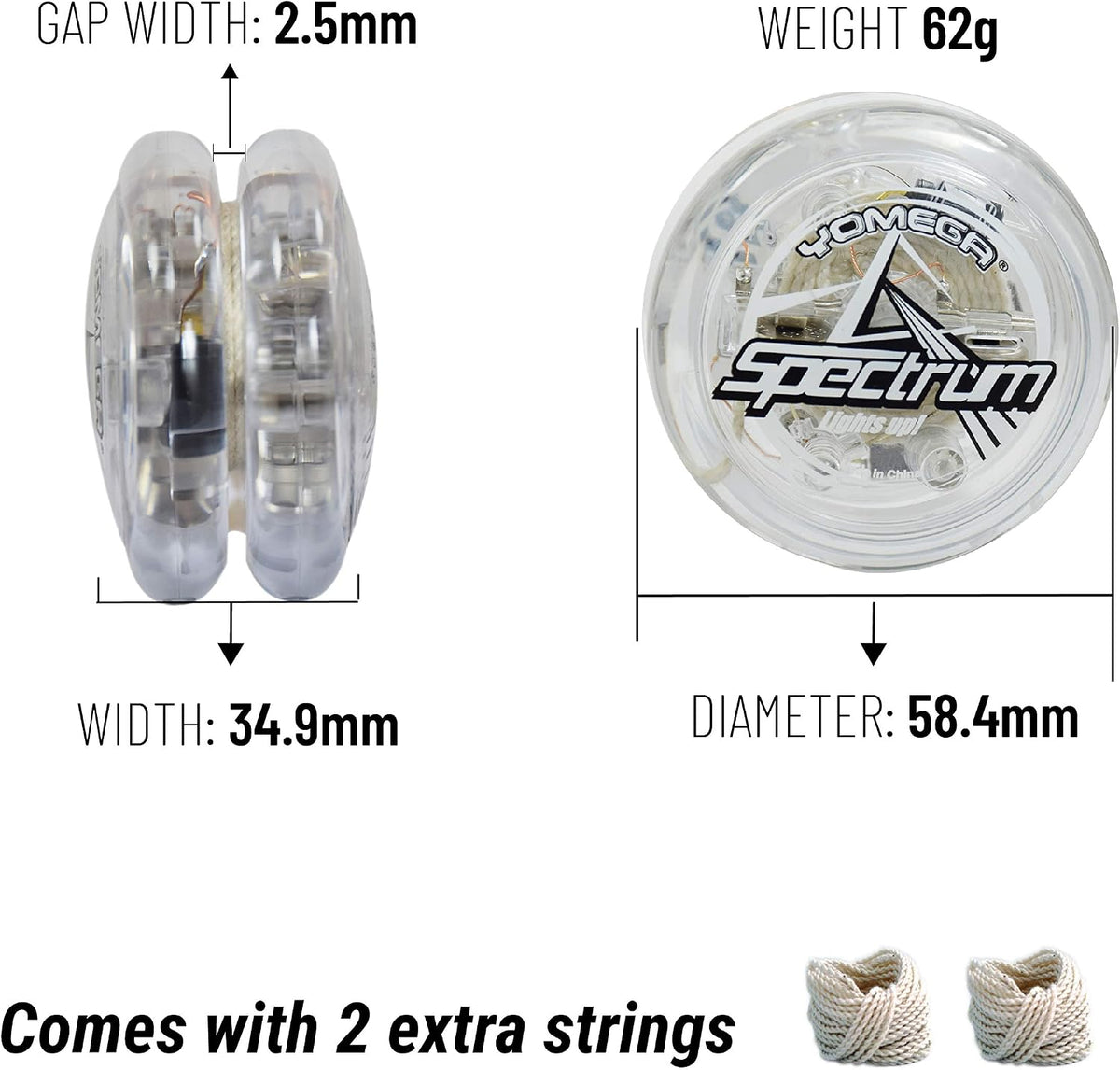 Yomega Spectrum – Light up Fireball Transaxle YoYo with LED Lights for Intermediate, Advanced - clear - image 4