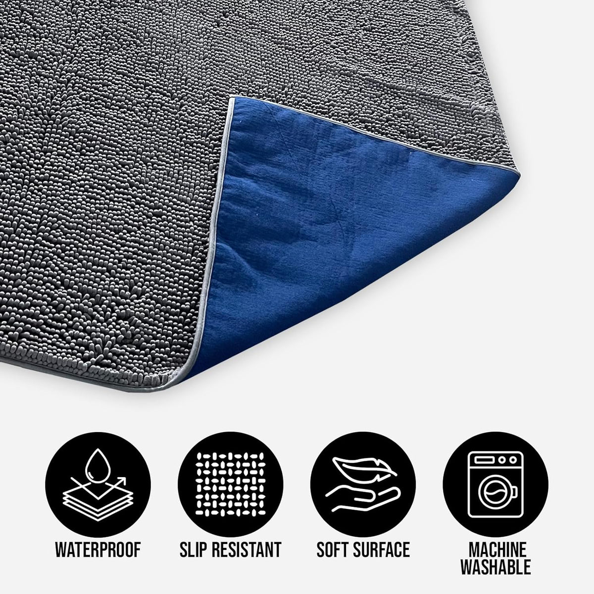 Muddy Mat Dog Blanket - Chenille Water Absorption Blanket for Bed & Couch Cover for Dogs Washable - Grey / 29" x 40" - image 2