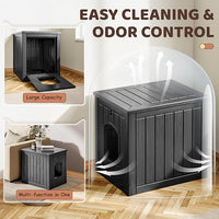 Outdoor & Indoor Dog House for Weatherproof and Stylish Furniture, Insulated Dog House Outdoor, Multi - Use for Small and Medium Dogs (Black, 22.8" L × 17.7" W × 21.7" H)