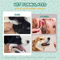 Pet Finger Wipes for Ear and Teeth - 120 Count Cleaner Finger Wipes for Dog and Cat, Dental Ear Care Wipes, Hypoallergenic Dog Wipes to Remove Plaque Tartar, Relieve Ear Itching and Inflammation