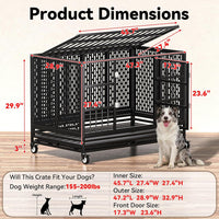 48 Inch Heavy Duty Dog Crate with Wheels - 47.2"L x 28.9"W x 30.9"H - image 2
