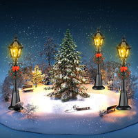 Mudder 12 Pcs Christmas Miniature Village Lamp Post Light - Stylish / 12 - image 2