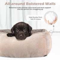 Rectangle Washable Orthopedic Dog Bed for Small - M(25"x 21"x 8") / Beige - image 4