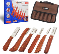 Professional Stripping Knife for Dogs - Pack of 6 / Rosswood