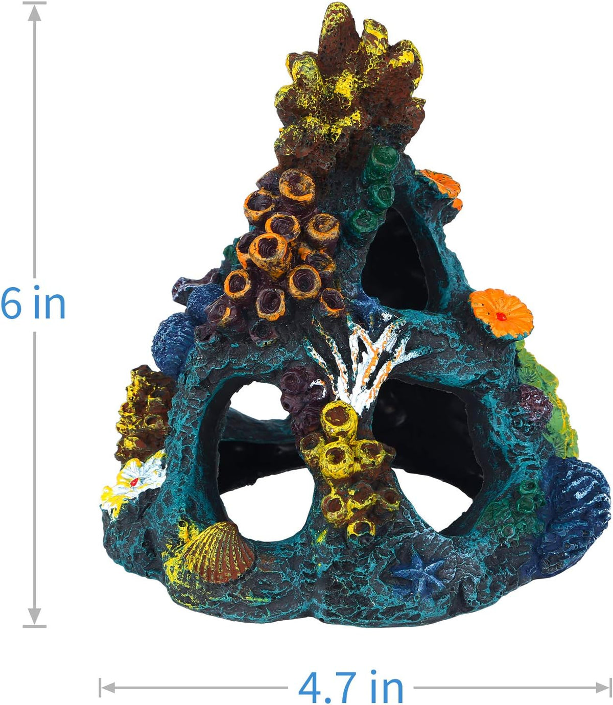 Uniclife Aquarium Decorations Resin Coral Rock Mountain Cave Fish - Green Coral Tower - image 3