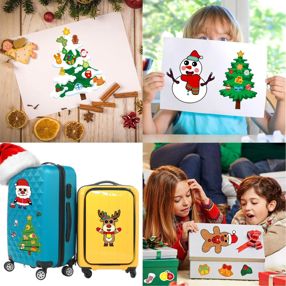 Halloween Stickers for Kids, 24 DIY Face Sheets - Christmas - image 4