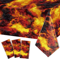 Tiamon fire flame lava tablecloth with volcano print, 54 x 108 inches - view 2