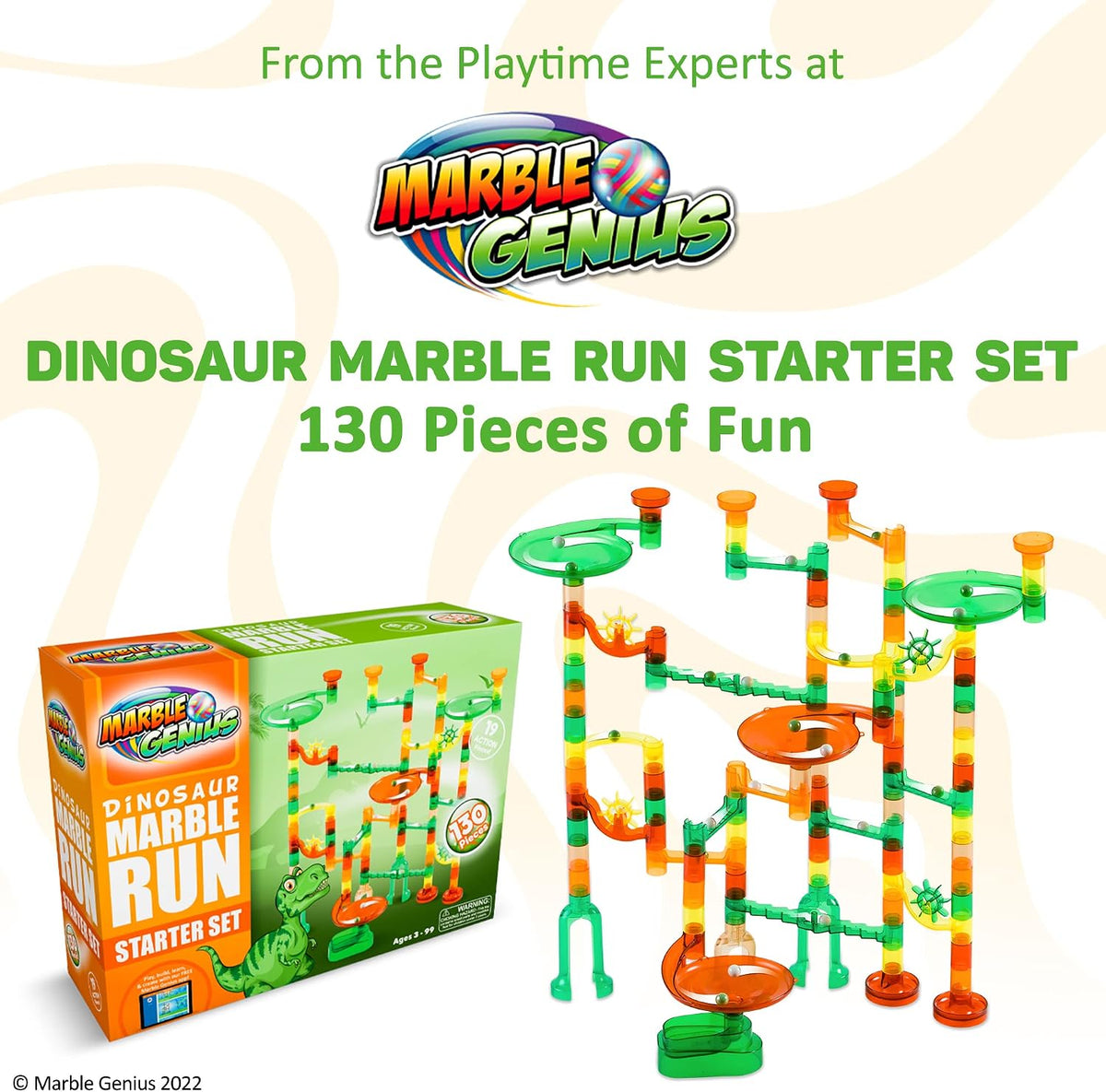 Marble Genius Marble Run Starter Set STEM Toy for Kids Ages 4-12 – Fun for Kids & Family - Dinosaur - image 2