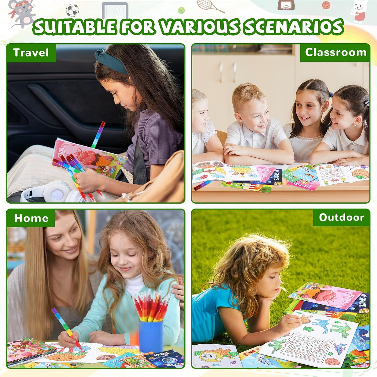 BenLouis Mini Coloring Books Bulk for Kids Ages 4-8-12 （24pcs Classic） – Fun for Kids & Family - 24 / Assorted - image 4