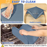 Silicone Pet Feeding Mat with Raised Edge for Food and Water, Dog Bowl Mats, Cat Bowls Placemat with High Lip for Floor Waterproof, Rubber Tray for Cats and Dogs 19 x 12 x0.7 Slate Blue