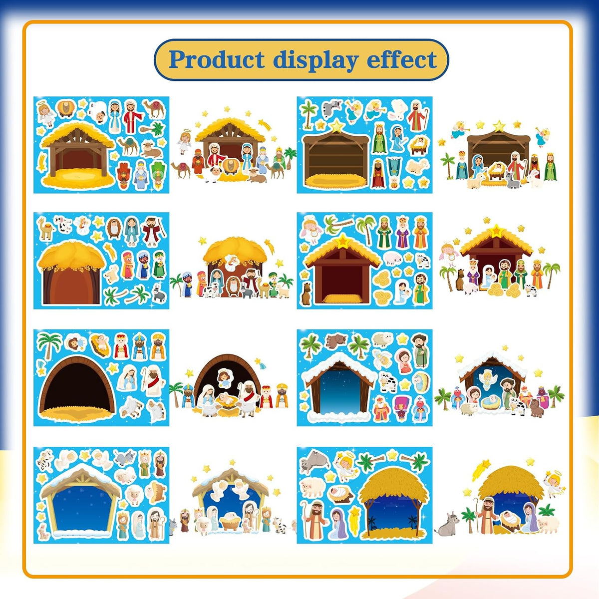 48PCS Halloween Make-a-face Stickers Halloween Characters Stickers - Nativity Scene - image 4