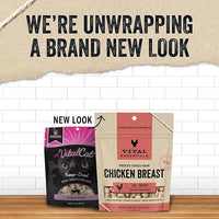 Vital Essentials Chicken Breast Cat Treats, 1 oz | Freeze-Dried Raw | Single Ingredient | Grain Free, Gluten Free, Filler Free