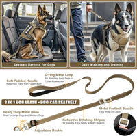 Tactical Dog Harness and Leash Set with 10 Patches for Large Dogs – Essentials for Dogs - X-Large / Brown - image 4