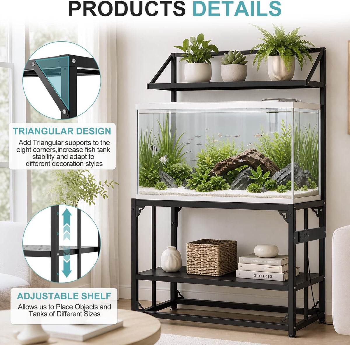 TOCRETOARE Fish Tank Stand 40 Gallon - 36.5"x18.2"x56.2" - image 4