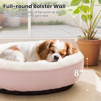 Love's cabin Round Donut Cat and Dog Cushion Bed, 25in Pet Bed for Small or Medium Dogs, Anti-Slip & Water-Resistant Bottom, Soft Durable Fabric Pet Beds, Washable Calming Cat & Dog Bed Pink