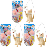 猫壱 NECOICHI Crinkly Critters Dancing Dragonfly Trio Wire Cat Wand - Dancing Dragonfly Trio Cat Wand (Pack of 3)