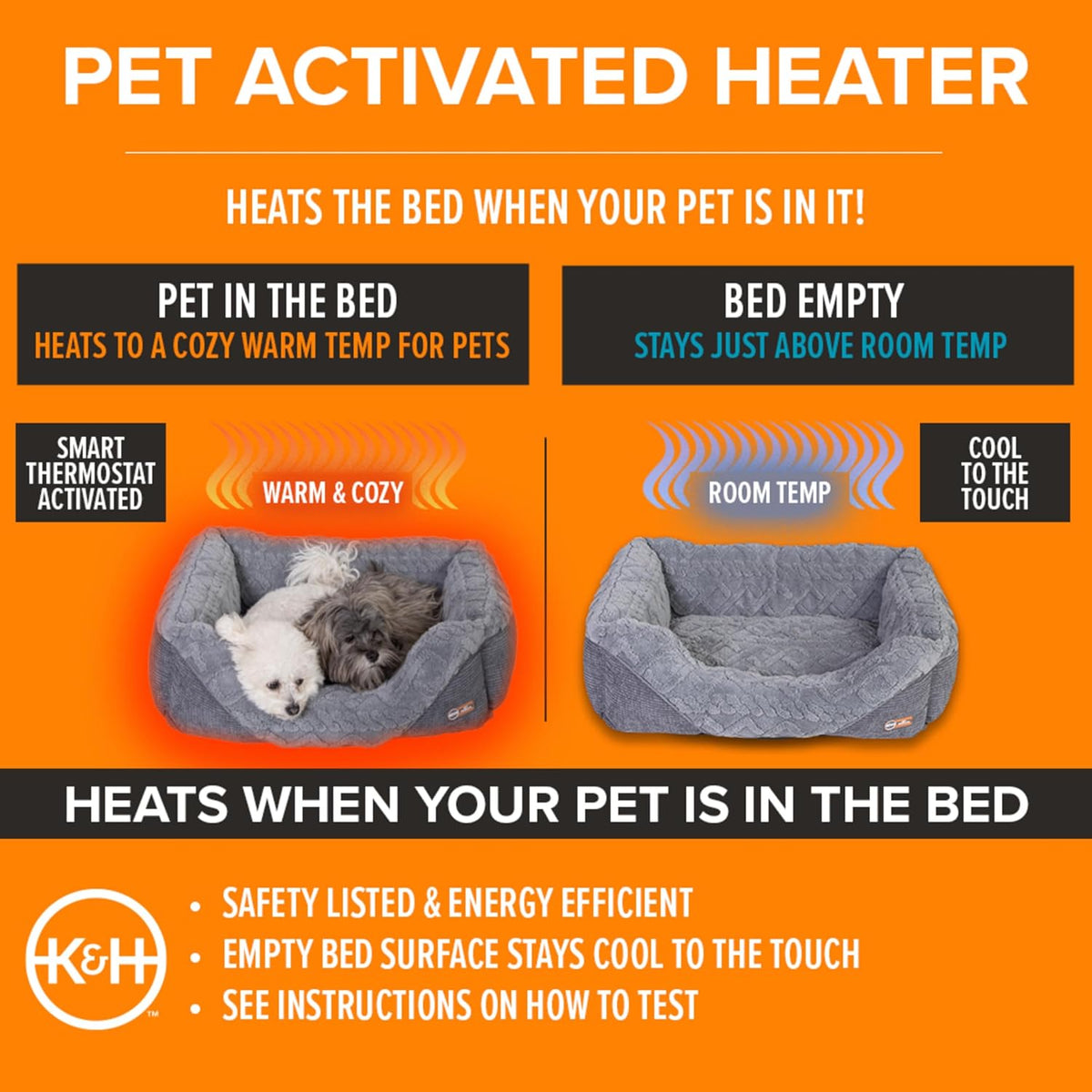 K&H Heated Cat Bed, Thermo-Pet Lounge Sleeper Indoor - Small 20.5 X 19.5 X 6.5 Inches - image 4