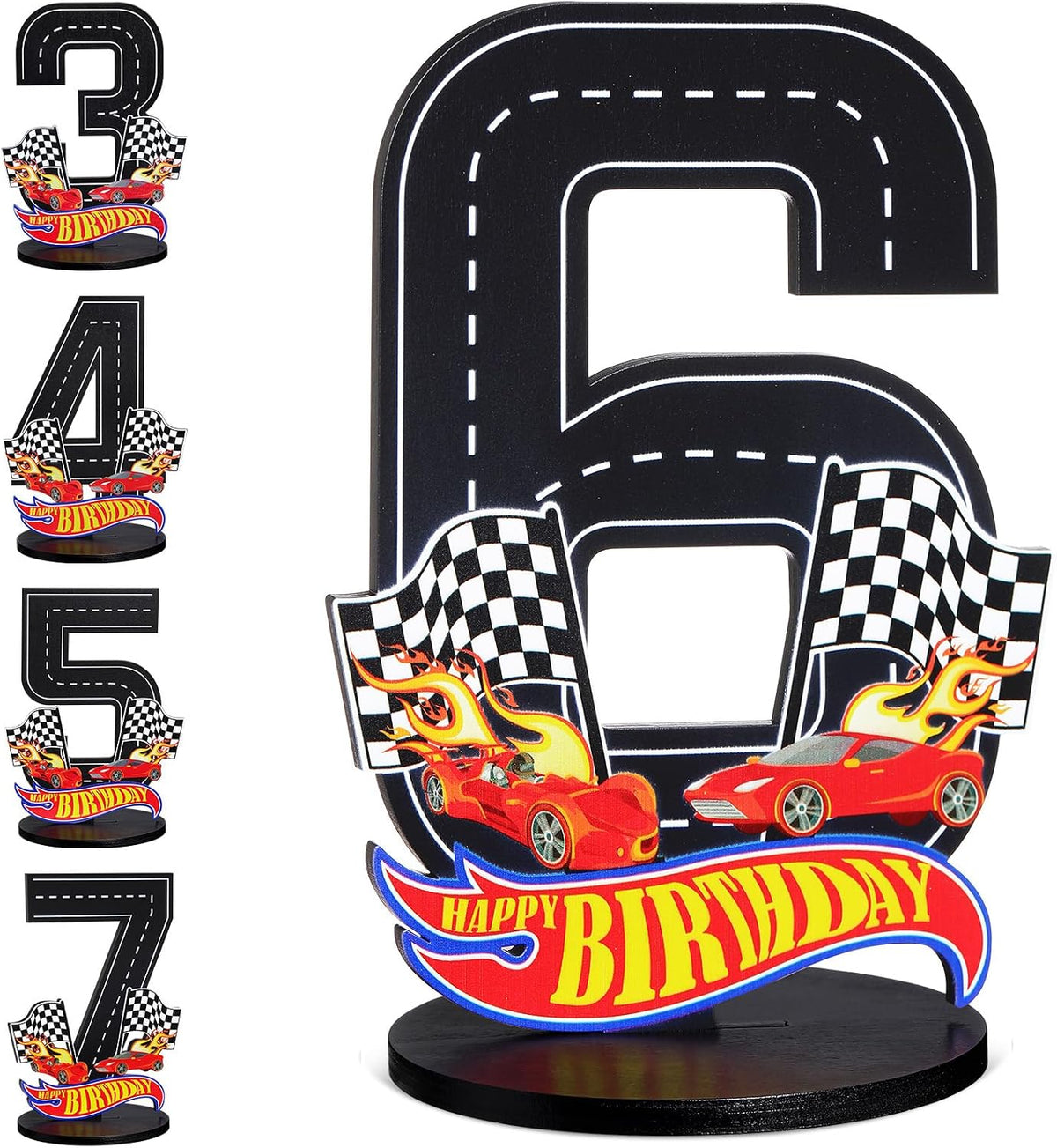 MiniInflat Race Car 5th Birthday Number Sign Centerpiece Race Car - 6th
