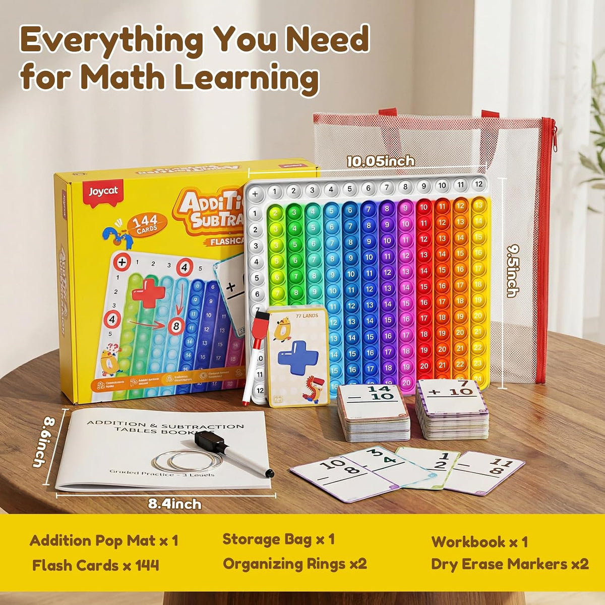 JoyCat Multiplication Flash Cards + Chart - Addition Flash Cards - image 3