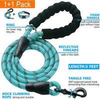 Ladoogo Reflective Dog Collar Padded with Soft Neoprene - Turquoise / Medium - image 2