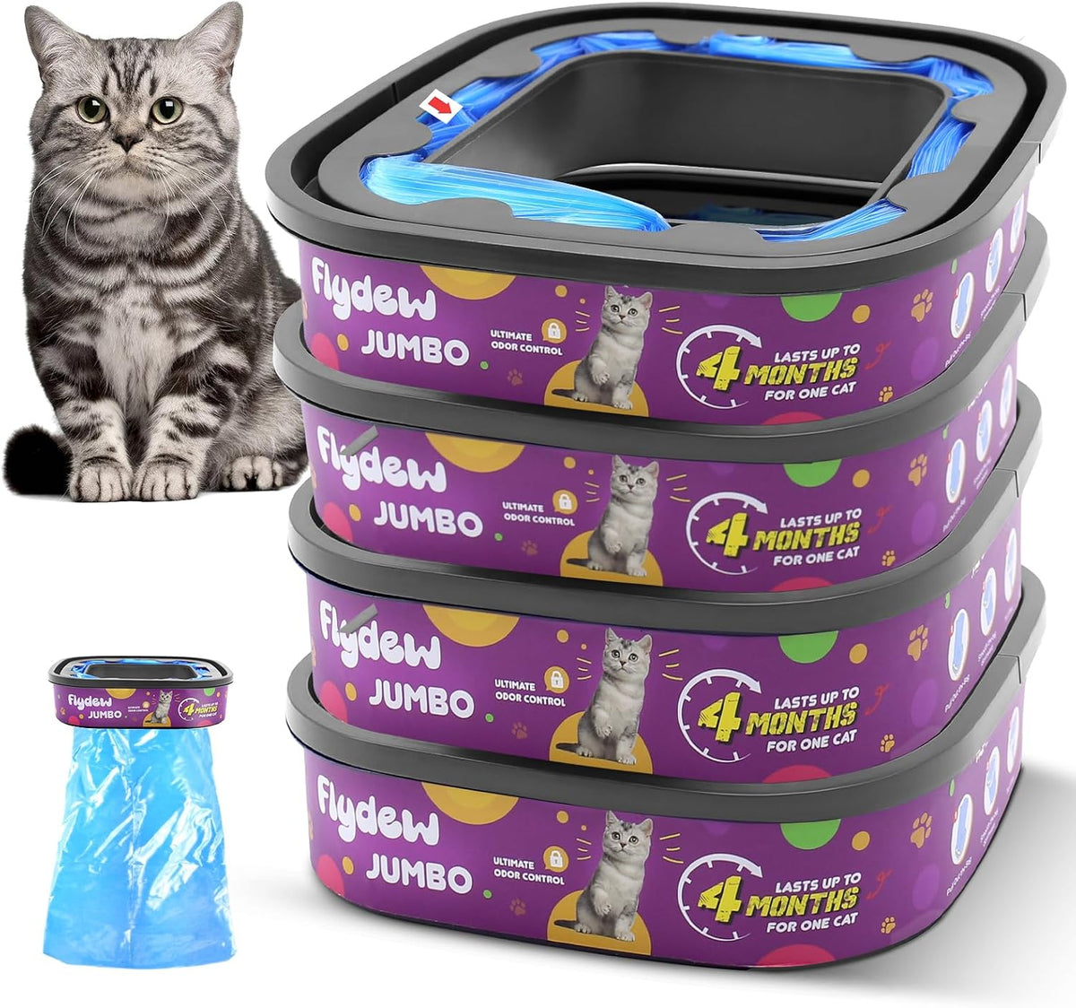 Cat Litter Refill Bags, Jumbo Size, 7-Layer EVOH Odor Barrier - 1 Count (Pack of 3)