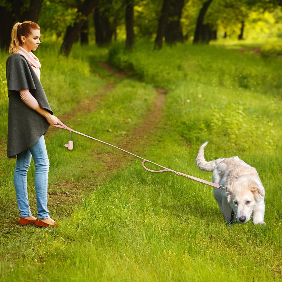 Wisedog Two Handles Dog Leash, Lilac - Gossamer Pink / S - image 2