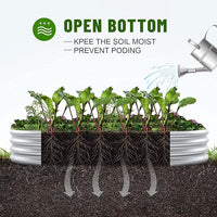 Land Guard 8×4×1 ft Galvanized Raised Garden Bed Kit，Raised Garden Boxes Outdoor, Oval Metal Raised Garden Beds for Vegetables……