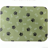 Pet Cat Dog Food Mat Non Slip Mat for Dog Water Bowl Mat Quick Dry - Green / 32*17 in