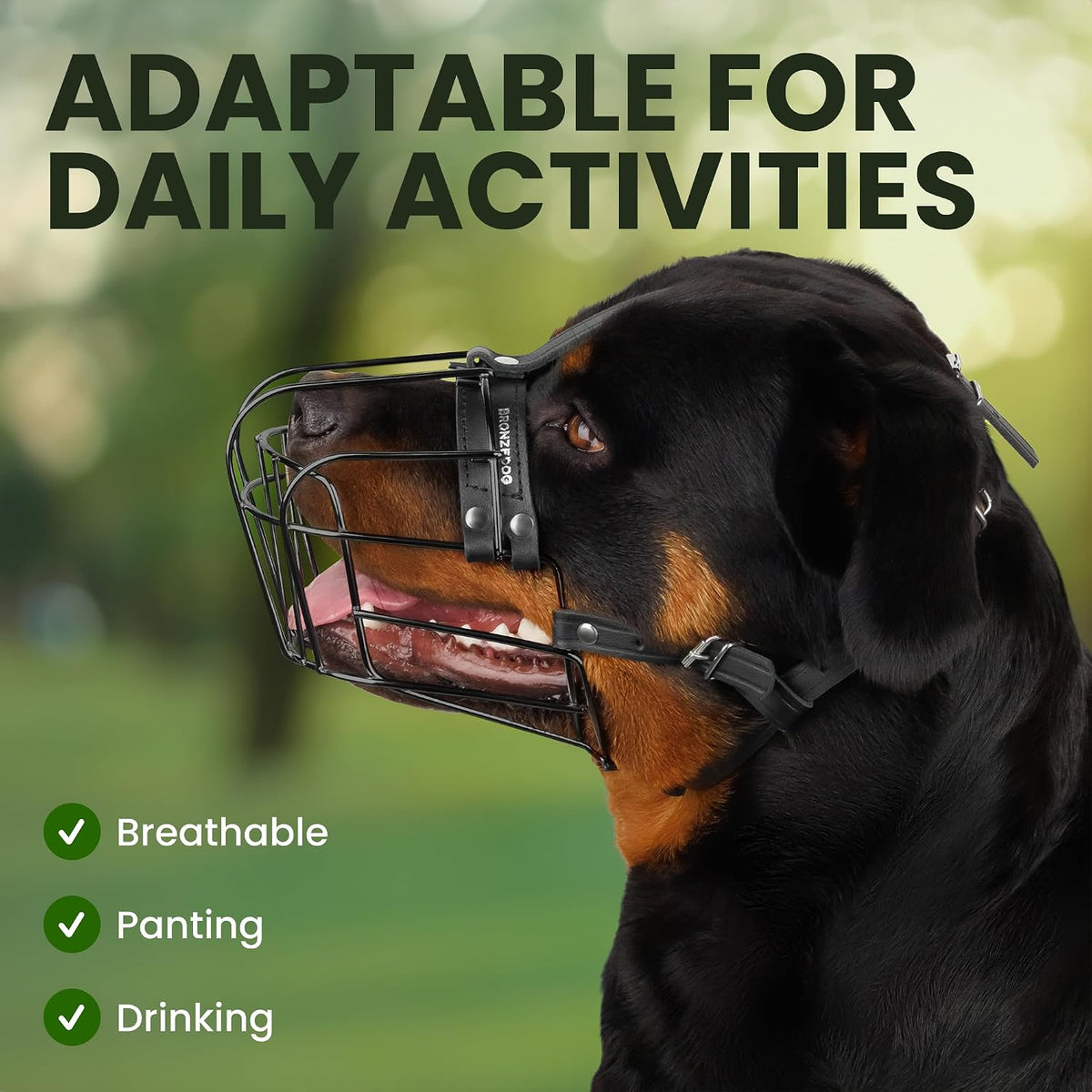 Stainless Steel Wire Basket Dog Muzzle for Husky – Essentials for Dogs - Polyvinyl Chloride (PVC) / Rottweiler - image 4