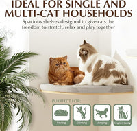 Large 9.84” CALLICO HAVEN- Corner Cat Wall Shelves, Modern Wall-Mounted Cat Furniture, Corner Wall Hammock for Cats, Space-Saving Wall Cat Tree Bed, Sturdy/Hidden Mounts, Washable Cover- Fan Shape